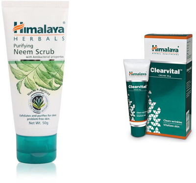 

Himalaya purifying neem face scrub, clearvital face cream(Set of 2)