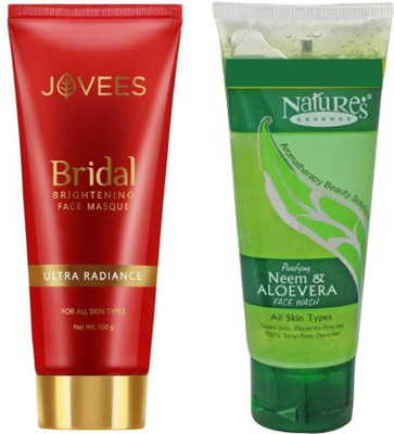 

Jovees Bridal Face Masque and Natures Neem Face Wash(Set of 2)