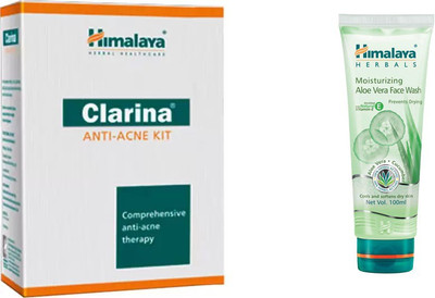 

Himalaya Clarina Anti Acne Kit, Moisturizing Aloe Vera Face Wash(Set of 2)