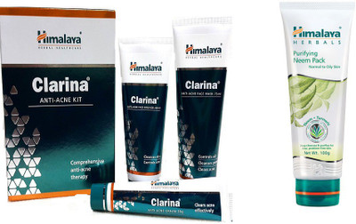 

Himalaya Clarina Anti Acne Kit, Purifying Neem Pack(Set of 2)