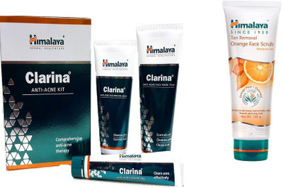 

Himalaya Clarina Anti Acne Kit, Tan Removal Orange Face Scrub(Set of 2)