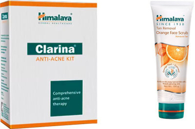 

Himalaya Clarina Anti Acne Kit, Tan Removal Orange Face Scrub(Set of 2)