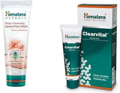 

Himalaya deep cleansing apricot face wash, clearvital face cream(Set of 2)