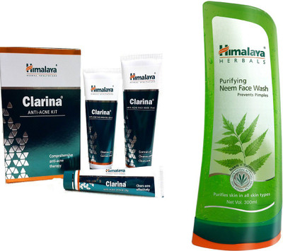 

Himalaya Clarina Anti Acne Kit, Purifying Herbals Neem Face Wash(Set of 2)