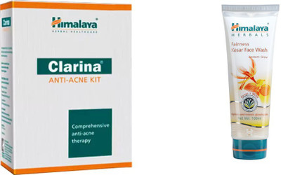

Himalaya Clarina Anti Acne Kit, Fairness Kesar Face Wash(Set of 2)