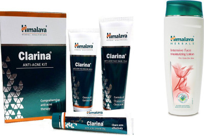 

Himalaya Clarina Anti Acne Kit, Intensive Face Moisturzing Lotion(Set of 2)