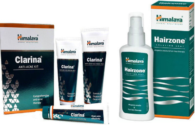 

Himalaya Clarina Anti Acne Kit, Hairzone Solution(Set of 2)