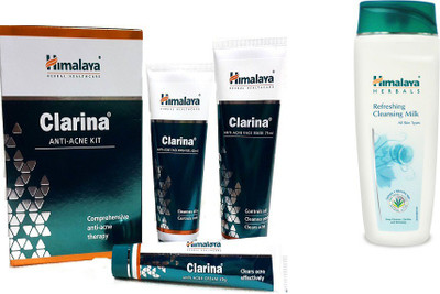 

Himalaya Clarina Anti Acne Kit, Refreshing Cleansing Milk(Set of 2)