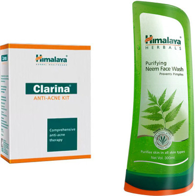 

Himalaya Clarina Anti Acne Kit, Purifying Herbals Neem Face Wash(Set of 2)
