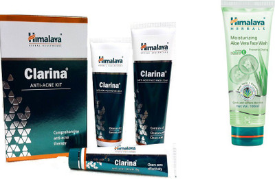 

Himalaya Clarina Anti Acne Kit, Moisturizing Aloe Vera Face Wash(Set of 2)