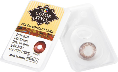 Color Style Coloured Contact Lenses Half-yearly Contact Lens(0, Brown, Pack of 2)