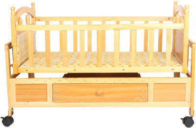 

Tiffy & Toffee Premium Luxury Baby Wooden Cot/Bed with Wheel(Brown)