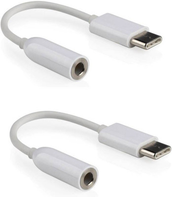 

Oxza PACK OF 2 USB Type C to 3.5 mm Audio Jack Converter Cable Headphone Adapter(White)