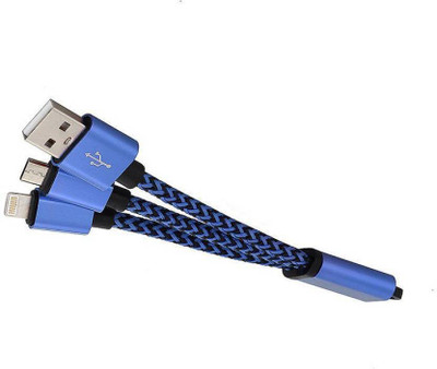 

Oxza 2 in 1 Micro USB + 8 Pin Lightning Cable(Blue)