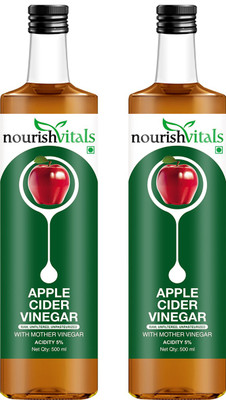 

NourishVitals With Mother Raw, Unfiltered Apple Cider Vinegar(2x500 ml, Citrus Flavored)