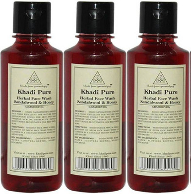 

KHADI PURE GRAMODYOG SANDALWOOD & HONEY FACE WASH-PACK OF 3 Face Wash(630 ml)