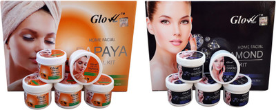 

Glow Right (PAPAYA FACIAL KIT 250g + DIAMOND FACIAL KIT 250g) 500 g(Set of 5)