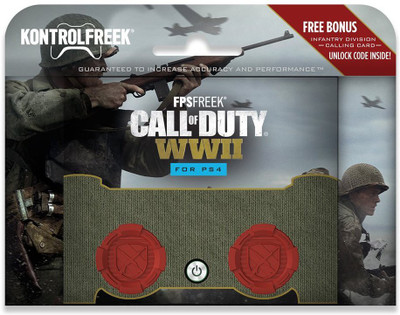 

KontrolFreek FPS Freek Call of Duty: WWII for PlayStation 4 *Exclusive Calling Card Included Gaming Accessory Kit(Red, For PS4)