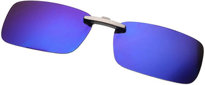 DALUCI Vision Polarized Black Aviator Clip-on Metal Clip Flip-up Driving Motorcycle Goggles(Blue)