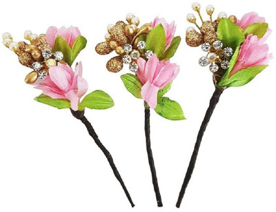 

Fully Fashionable Rose Flowers Hair clips / Pins hair Accessories For Women Wedding(Light Pink) Hair Pin(Pink)