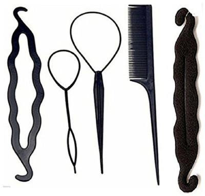 

Fully Unique Hair Accessories Hair Tools Kit (Set Of 5 Tools) Hair Accessory Set(Black)