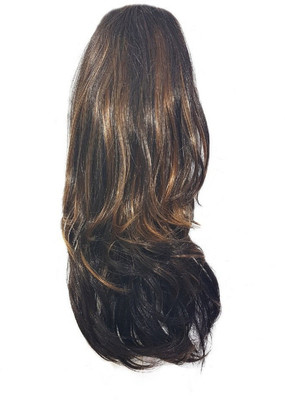 

Confidence Premium Quality Synthetic Ponytail Clip in Extensions One Piece With Golden Highlighting (M4) Hair Extension