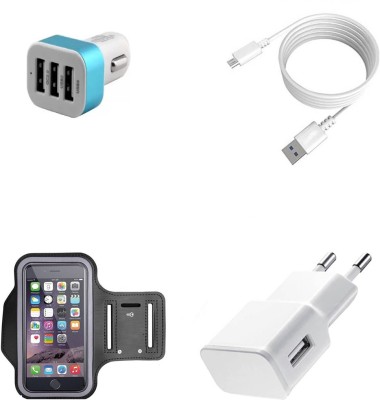 DAKRON Wall Charger Accessory Combo for Panasonic Eluga Ray 700(Multicolor)