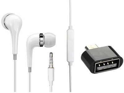 vivo Headset Accessory Combo for VIVO, MI, OPPO, HONOR, MOTO(White)