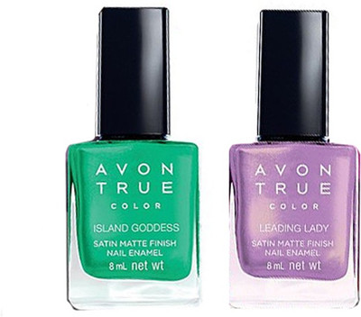 

Avon Anew Satin Matte Finish Nail Enamel Island Goddess-Leading Lady(Pack of 2)