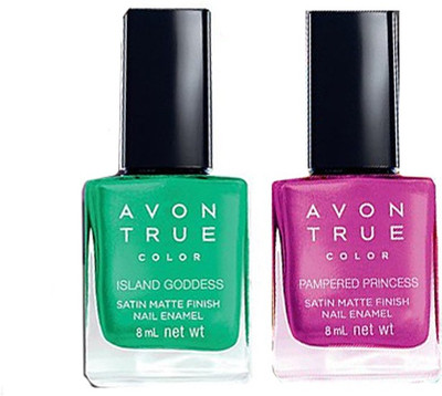 

Avon Anew Satin Matte Finish Nail Enamel Pampered Princess-Island Goddess(Pack of 2)