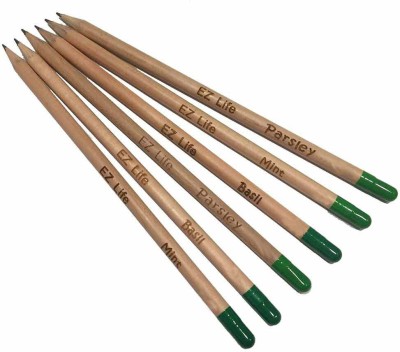 

EZ Life Blooming Seed Eco-Friendly Wood Pencils (Set of 6) Pencil(Set of 6, Brown)