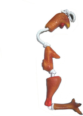 

Goofy Tails Chicken Leg on Rope Chew Dog Toy Rubber Tug Toy For Dog