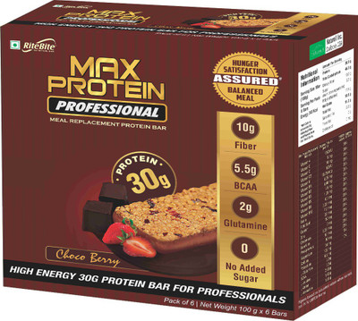 

RiteBite Max Protein Professional Meal replacement Protein Bars(600 g, Choco Berry)
