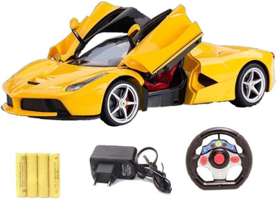 

Zest 4 Toyz Gravity Sensing Steering Remote Control Ferrari R/C Car with Openable Doors and Rechargable Batteries (Yellow)(Yellow)