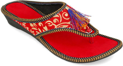 Myra Women Embellished Red Flats