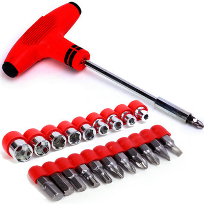 

GOCART Multifunction Hardware Screwdriver Set Straight Cross Six-Angles Cylinder Head Group Fixing Repair Hand Tools Combination Screwdriver Set(Pack of 1), Red