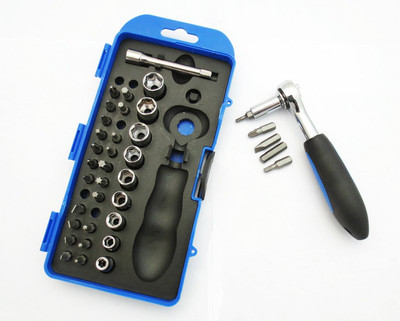

GOCART 38 In 1 Combination 1/4 inch Ratchet Sockets Wrenches Electrical Tool Kit Screwdrivers Hand Tools Set Interchangeable Ratchet Screwdriver Set(Pack of 1), Blue