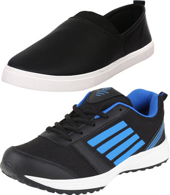 

Aero 02 Pair Combo AMG Performance Running and Canvas Sneakers For Men(Black, Blue, Black, Black::rblue::black
