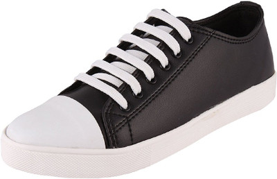 

Stylish Stylish Men's Sneakers Lace-up Black n White Sneakers For Men(Black, Black & white