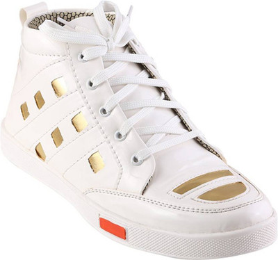 

Go India Store Sneakers For Men(White, Gold