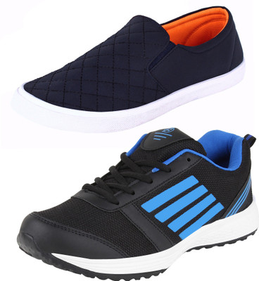 

Aero 02 Pair Combo AMG Performance Running and Canvas Sneakers For Men(Black, Blue, Blue, Orange, Black::rblue::nblue::orange