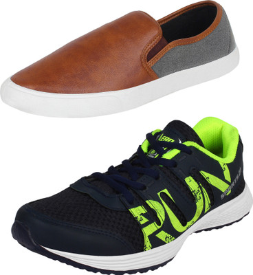 

Aero 02 Pair Combo AMG Performance Running and Canvas Sneakers For Men(Navy, Green, Brown, Grey, Navy::pgreen::brown::grey