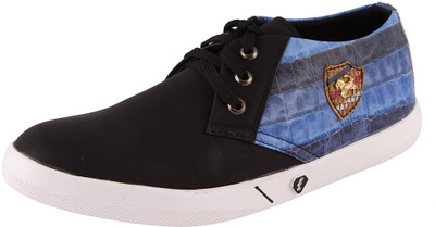 

Stylish Stylish Men's Sneakers Lace-up Black n Blue Canvas Shoes For Men(Blue