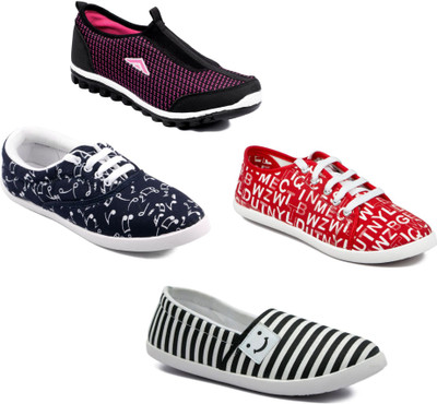 

Asian Women Casual & Running Shoes Combo Pack of 4 Casuals For Women(Multicolor