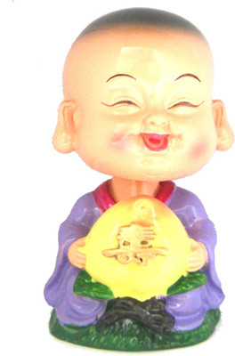 

DivyaMantra Feng Shui Lovely Baby Buddha Swing Little Monk Car Interior Decoration Dashboard Accessories Spring Arts And Crafts Decorative Showpiece - 10 cm(Polyresin, Multicolor)