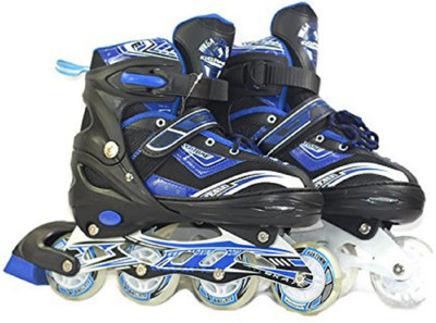 

Jern Inline Skates with 6 Pcs. Skating Guard In-line Skates - Size 7-9 UK(Blue)