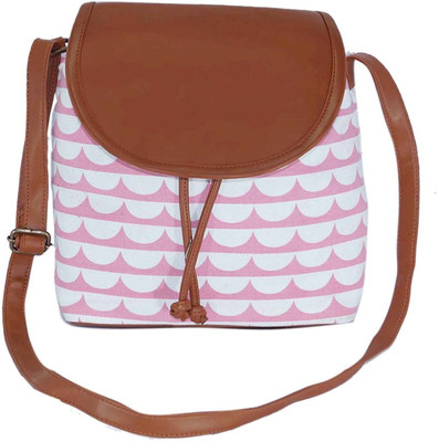

Suprino Women Casual Pink Cotton, Canvas Sling Bag