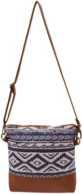 Suprino Multicolor Sling Bag Beautiful printed cotton canvas cross body bag for Girls and women ( blue colour )
