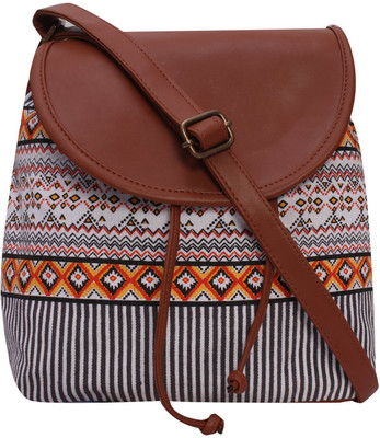

Suprino Women Casual Brown Cotton, Canvas Sling Bag