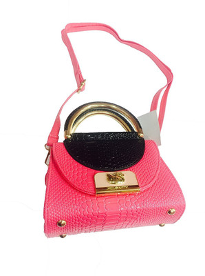 

Prince Toy Girls Casual Pink Rexine Sling Bag